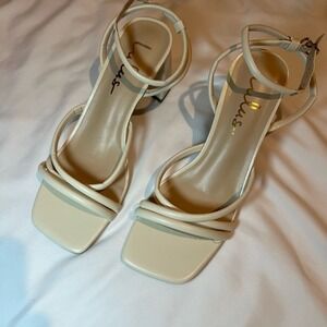 Lulu's Cream Strappy Heels